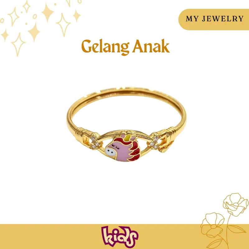 Gelang anak anti karat diameter 4,3cm-5cm Gold Bracelets Pengait 3
