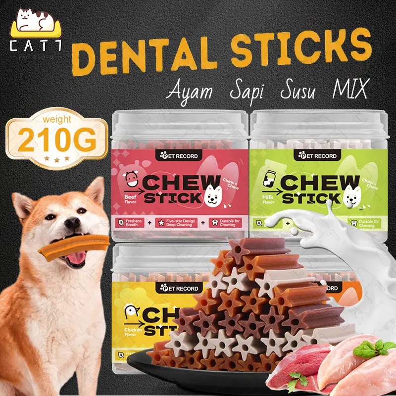 Snack Gigit Anjing My Dog Dentalstick 210g - Nutrition Dental Sticks Ayam, Daging Sapi, Susu, Campuran