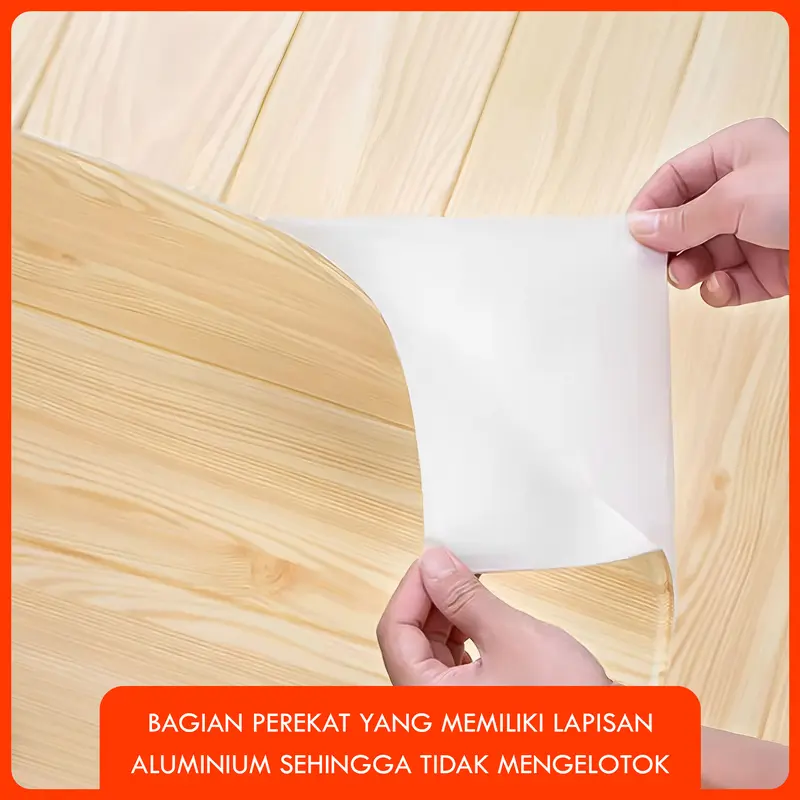 Wallpaper Dinding 3D Motif Kayu Wood Foam - Ukuran 70cm x 70cm, Anti Air dan Anti Noda 3