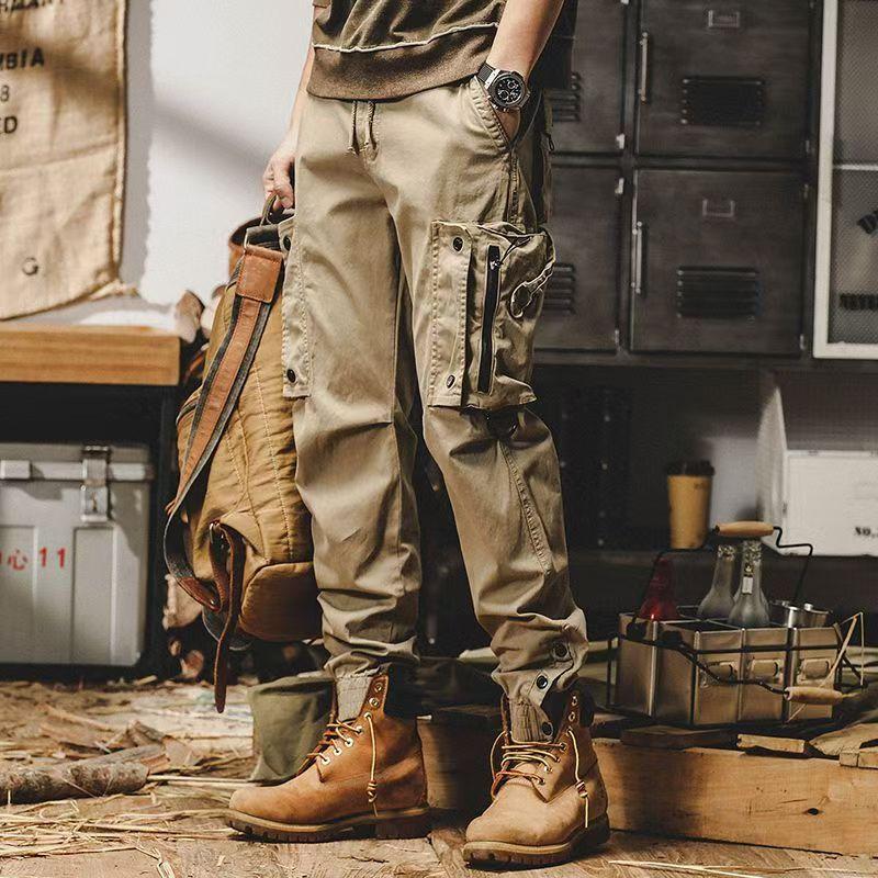 Product Introduction of Men's American cargo pants Men's loose casual pants Men's trendy motorcycle pants Men's outdoor sports pants Men's wear-resistant freight pants Men's urban commuting casual pants Men's wilderness survival functional pants 1