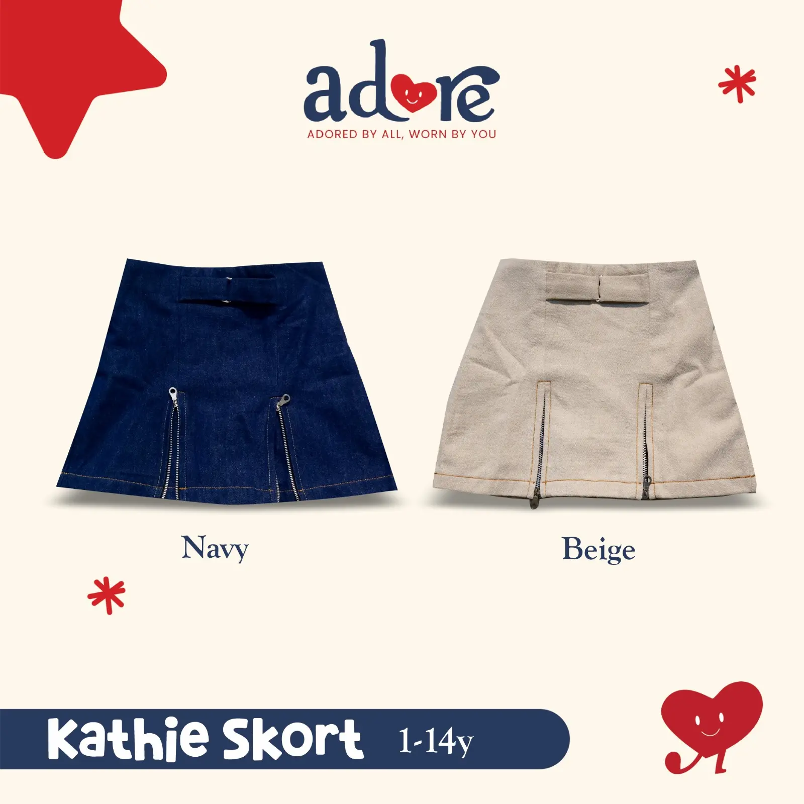 ADOREKIDS KATHIE SKORT - Bawahan Skort Mini Anak Perempuan  Bahan Denim Jeans Fashion Trendy Murah