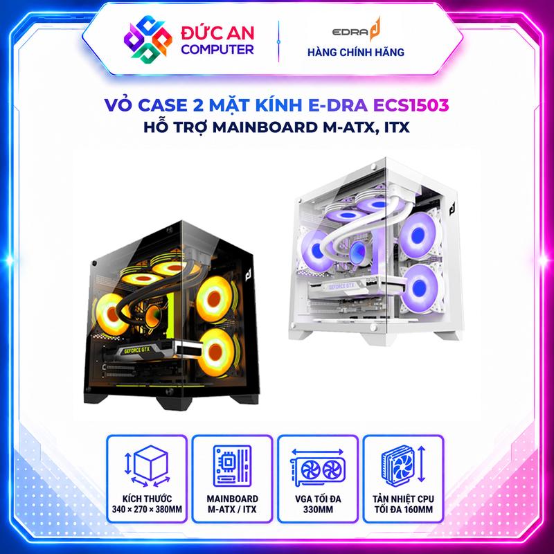 Vỏ Case 2 Mặt Kính Cường Lực EDRA ECS1503 (m-ATX / 0 Fan)