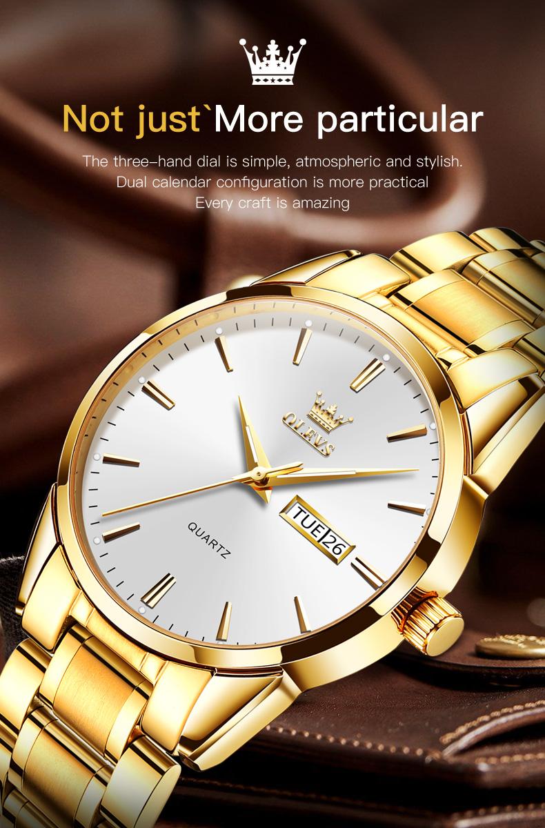 Product Introduction of 【1-year warranty】OLEVS Đồng hồ nam chính hãng thạch anh  dây thép không gỉ dạ quang chống nước 6898G Watch Đeo Tay 1