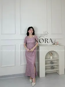 Nora Fashion - Nikita Dress [ M - XL ] - Dress Pesta Wanita - Dress Brukat Mutiara - Dress Kondangan - Dress Natal