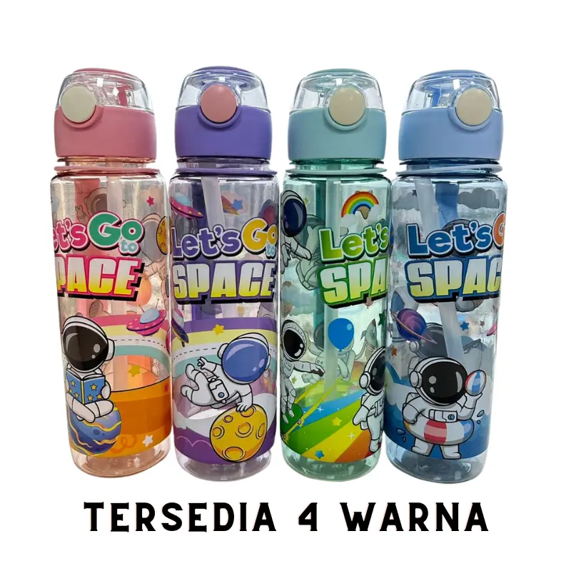 Momwell Botol Minum Anak 700ML BPA Free Anti Bocor Sport Bottle Kids Botol Air Motif Astronot SC01 tumbler  kopi botol tumbler tahan panas dingin  import 1