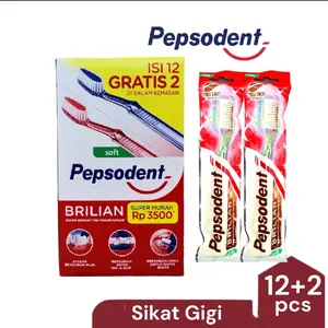 Sikat Gigi Pepsodent Briliant 12+2 Pcs (1 BOX)