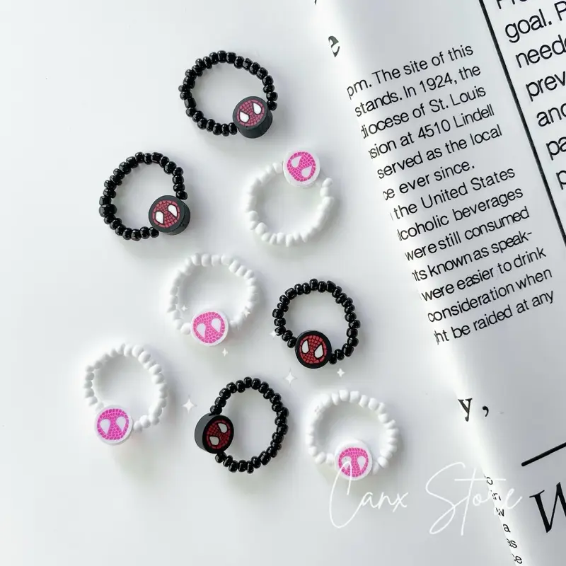 Cincin manik couple spiderman miles and gwen beads rings viral 4