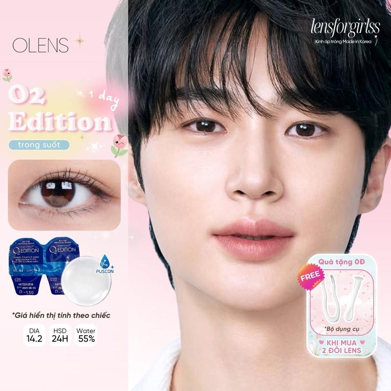  <NEW MỚI VỀ> Lens 1 ngày | Kính áp tròng KHÔNG MÀU - TRONG SUỐT - O2 EDITION chính hãng OLENS | LENSFORGIRLSS 