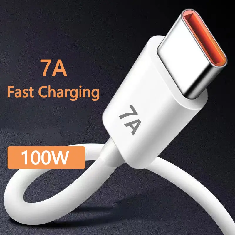 Cáp sạc nhanh USB C, 7A 100W, Cáp sạc nhanh USB Type C, Tương thích với Oppo, Oneplus, Realme, Xiaomi POCO X6 Pro, M6, F5, X5, M5, F4, Huawei, iPhone, Pixel, Sharp, Điện thoại thông minh Samsung Galaxy, Dây dữ liệu