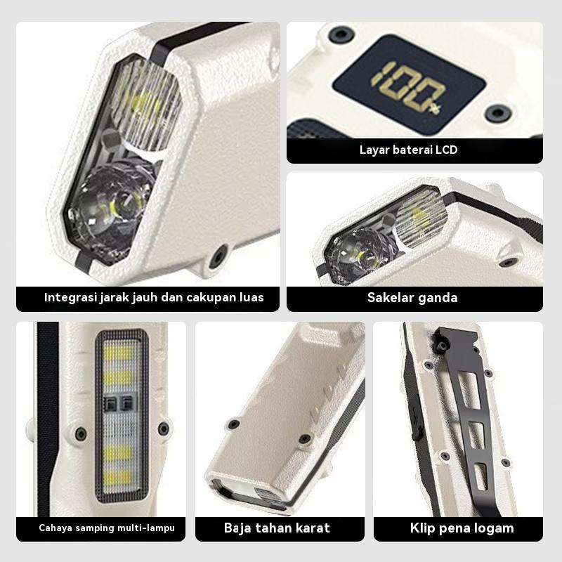 LEEROUT Terterang Flashlight taktis Senter EDC Yemao MG28cahaya putih kuning 1500 lumen Terjual Penerbangan panjang