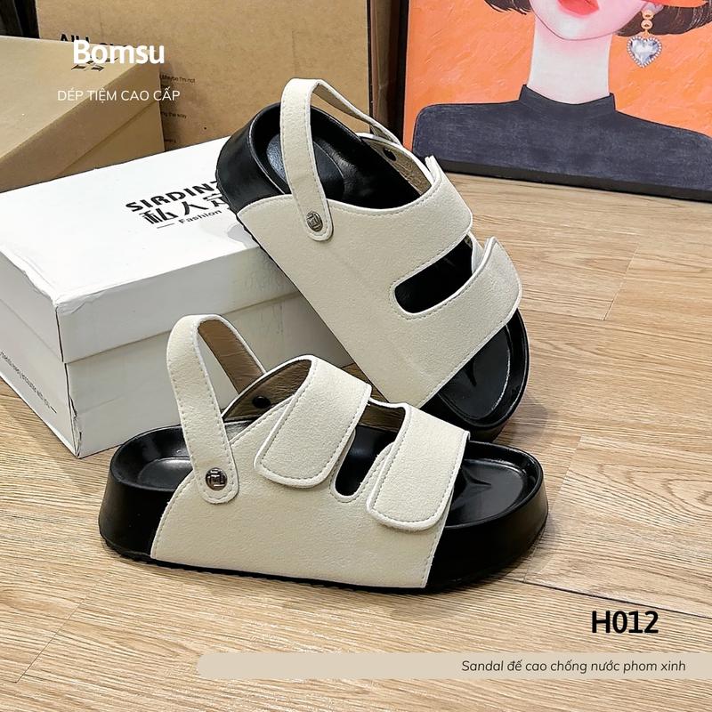 Dép sandal nữ 2 kiểu đi đế cao đính khuy chắc chắn - Dép quai hậu nữ đế cao hot trend