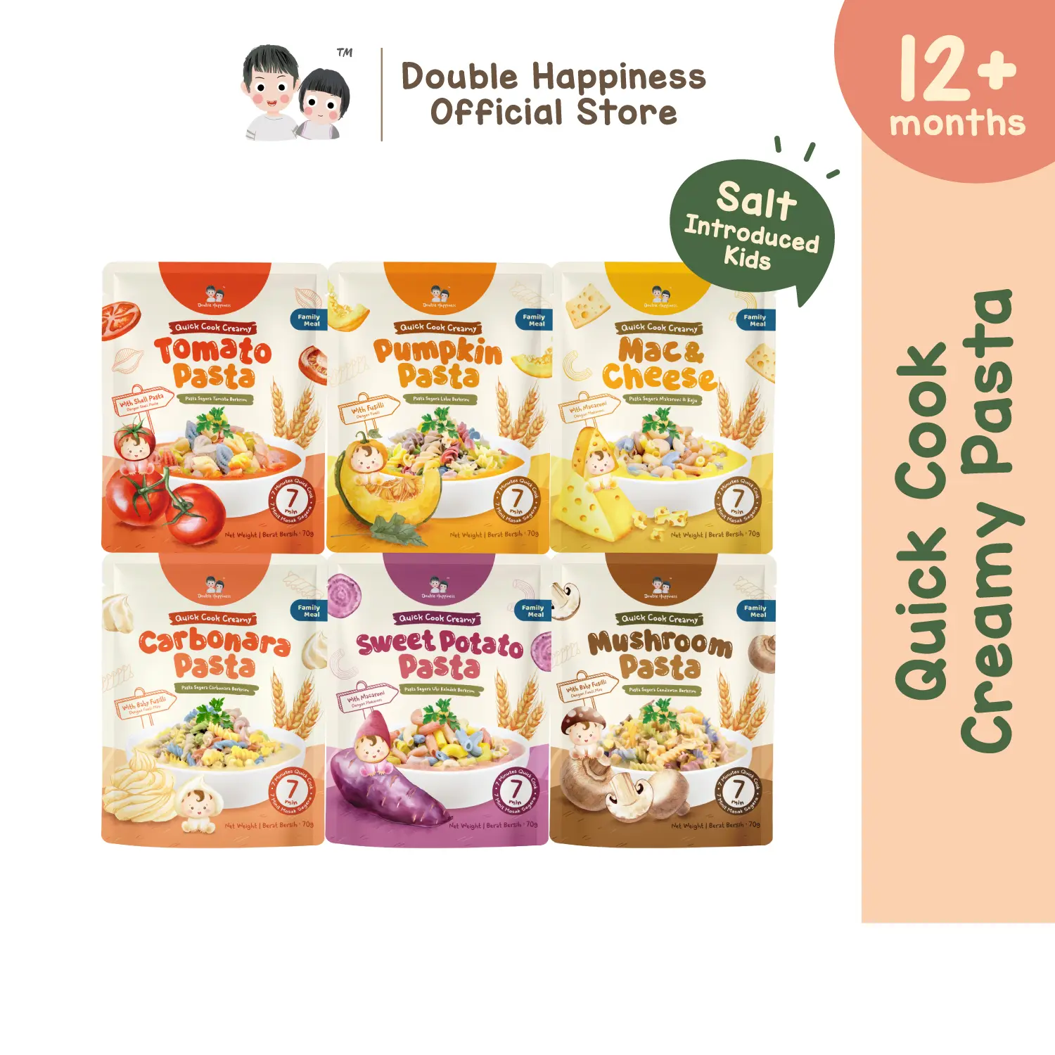Double happiness quick cook pasta / baby pasta sauce / makanan baby 12 bulan / baby meal / makanan baby