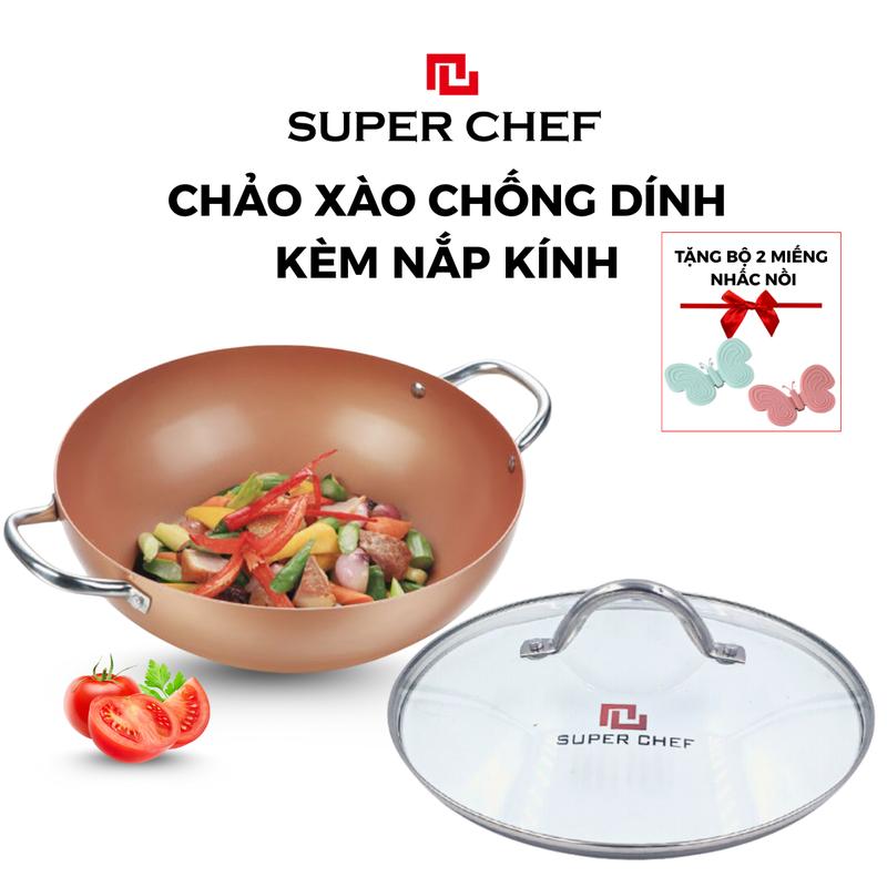 Chảo Chống Dính Sâu Lòng Ceramic Công Nghệ Nhật Super Chef Chiên Xào Tiện Lợi (26-28-32-36cm)
