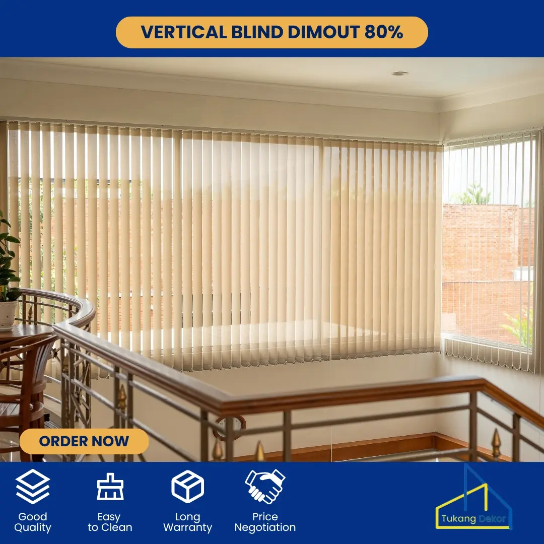 Gorden Custom Tirai Jendela Vertical Blind Blok Cahaya 80% Dimout - Home/Office - Curtain