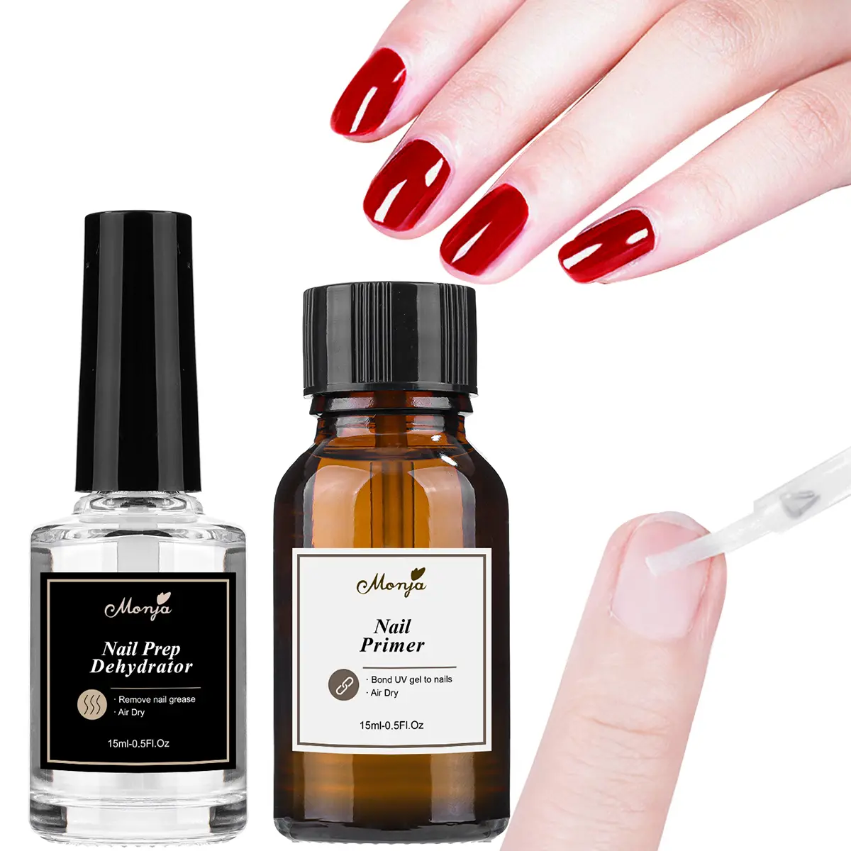 15ML Nail Art Prep Dehydrator Primer for UV Gel Polish Free Grinding Air Dry Long Lasting Professional Manicure Design Salon Home DIY Tool