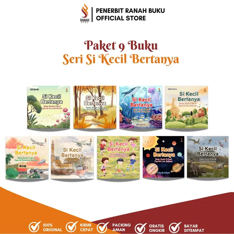 (ISI 9 BUKU) RANAH BUKU LITERASI - SI KECIL BERTANYA LENGKAP (Tumbuhan, Lingkungan Sekitar, Bawah Laut, Hewan, Penemuan Penting, Transportasi, Tubuh Manusia, Dinosaurus, dan Luar Angkasa) 0