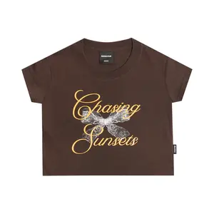 MRFM - CROP TEE BROWN - CHASING SUNSETS
