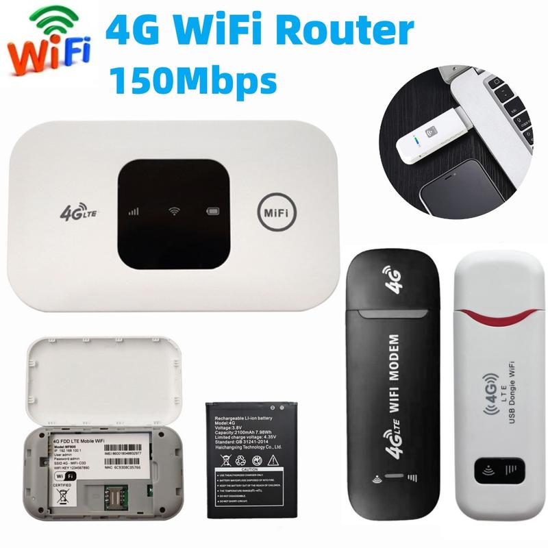 Bộ Định Tuyến WiFi 4G Không Dây, Modem Bỏ Túi, 150Mbps, Điểm Phát Sóng Di Động, Bộ Lặp Wifi Có Khe Cắm Thẻ SIM 4G, Vùng Phủ Sóng Rộng, Vận Chuyển 24 Giờ 0