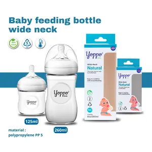 Yoppo baby - Botol Susu Bayi Anti Kolik 260Ml & 125Ml BPA Free PP Wide Neck Dot Slow