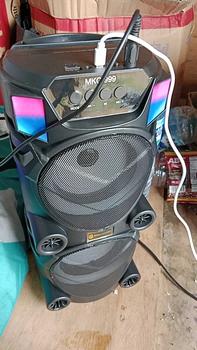 Product Review of Speaker Bluetooth MKC 999 6.5 X 2 inch speaker karaoke free Microphone plus remote from a**9 0