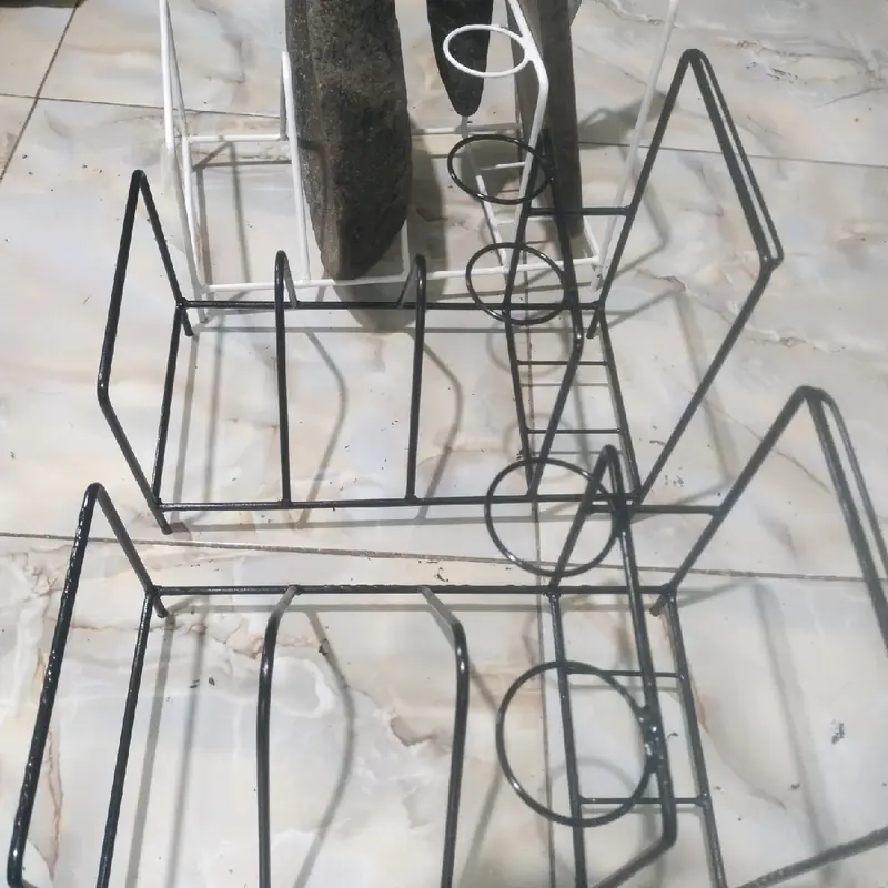 Rak Cobek Batu/Kayu Bahan Besi Koting - Penyimpanan Serbaguna untuk Dapur 1