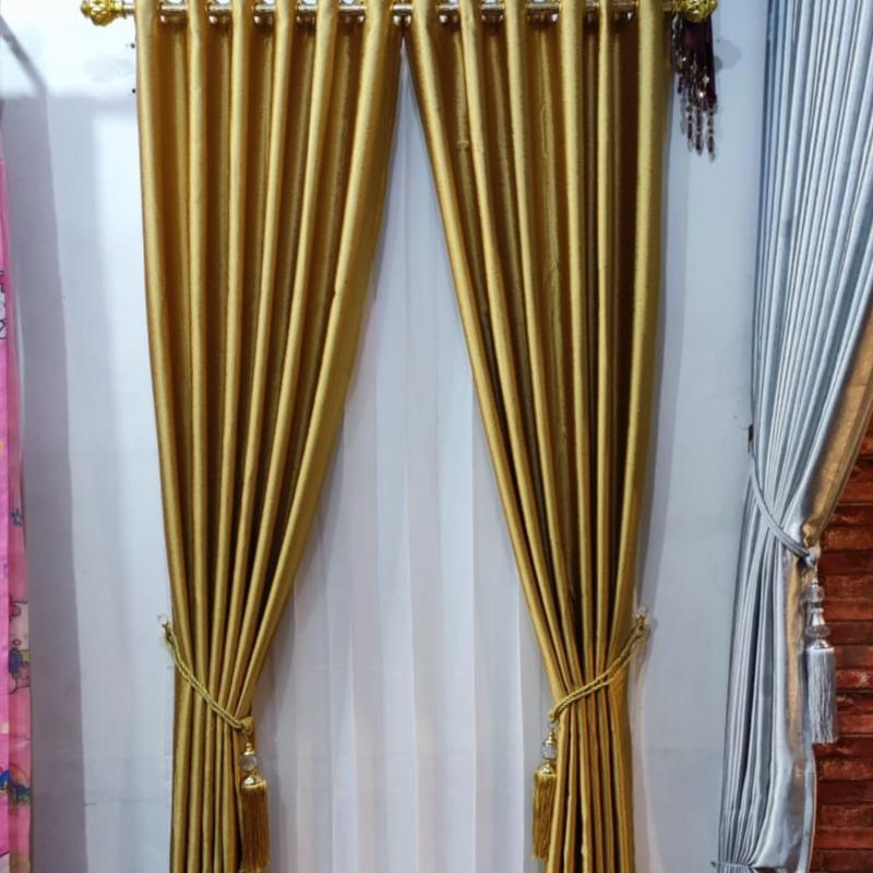 Gorden polos minimalis bahan blackout untuk pintu dan jendela Tali 2