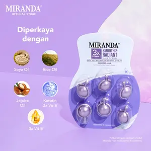 Miranda Hair Vitamin Serum Blister 6x1ml - Smooth & Radiant | Vitamin Rambut Rusak & Rontok