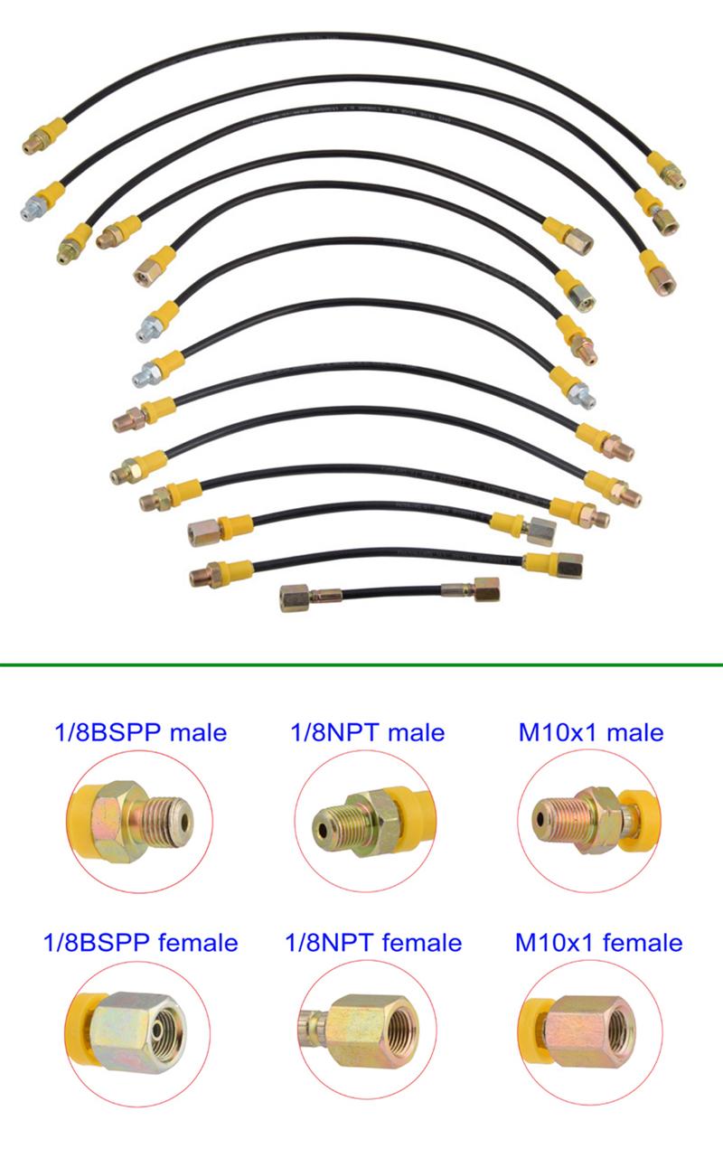 Product Introduction of HPA 30MPA M10*11/8BSP 1/8NPT Nylon High Pressure Hose Pump Accessories 8