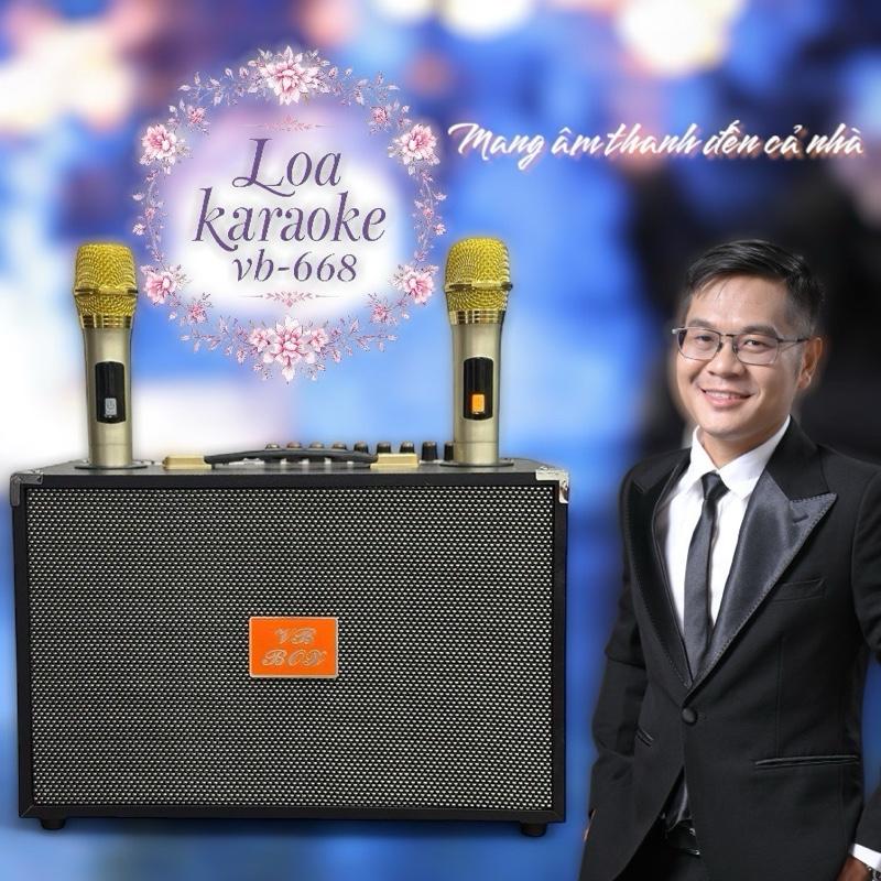 Loa karaoke VB668  bass 20cm 10 nút chỉnh chống hú 150w