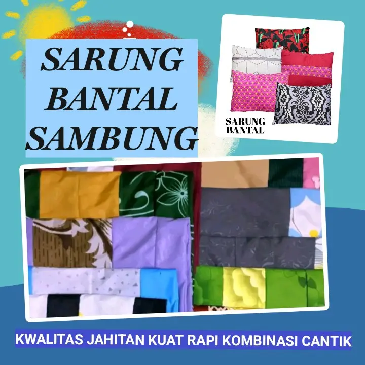 Sarung Bantal/sarban Sambung Jahit Rapi 45x60cm  paket murah 1kodi (20biji) 0