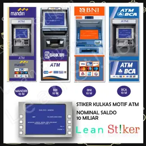 Stiker Kulkas 1 Dan 2 Pintu Motif Atm Nominal Saldo 10M