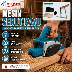 Mesin Planer Serut Ketam Sugu MIKAYO Japan Teknologi 710 Watt 16000 RPM 220V