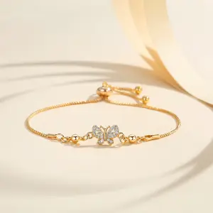 gelang titanium wanita terlaris dan viral model serut kupu kupu Perempuan Bracelets Aksesoris