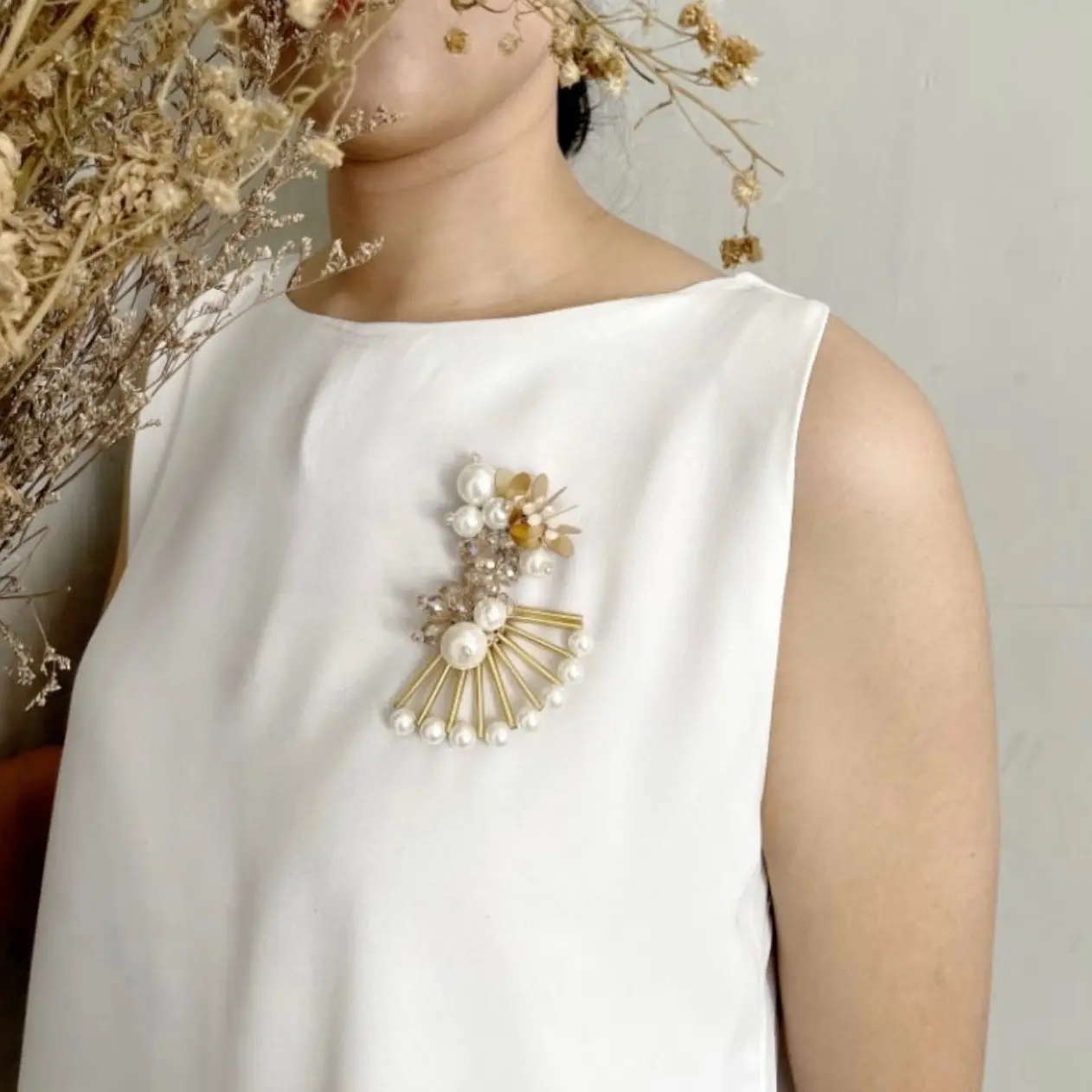 RAISA, IRIS, PEACH SAGE, CELIN Statement Brooch / bros handmade / kalung hijab / bros hijab