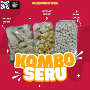 PAKET KOMBO SERU Cuanki Lidah, Siomay Kering, dan Pilus Cikur
