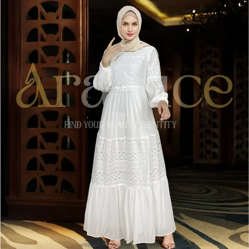 Size Chart UKURAN = LD (lingkar dada) - PB (panjang baju) M = 98-100CM - 138CM L = 102-104CM - 138CM XL = 110-112CM - 138CM XXL = 118-120CM - 138CM Toleransi ukuran 1-2cm / SIZE Gamis Muslim Ceruty Dalaman 0
