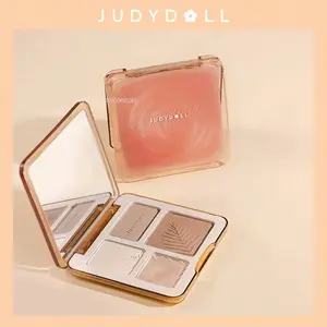 【Buy 1 Take 1】 [READY ORI] JudyDoll Highlighter And Bronzer For The Face Contour Highlighter Bronzer Palette JudyDoll Countur JudyDoll Face Palette Menempel dengan baik pada kulit GKQNQ