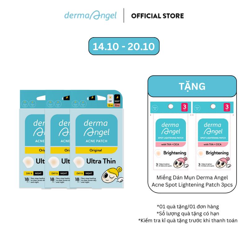 Combo 3 Miếng Dán Mụn Dành Cho Cả Ngày 12 + 6 Miếng Derma Angel Mix