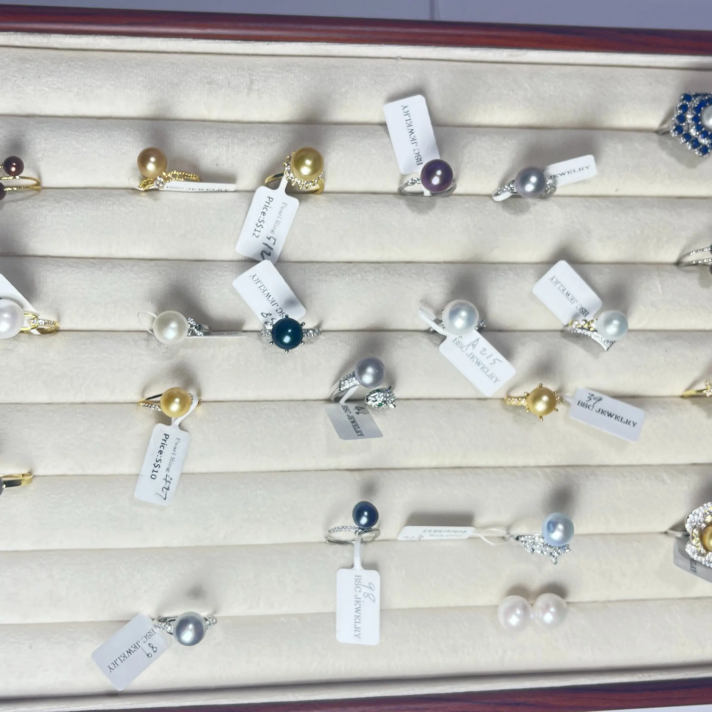 (2)【live sales】Natural pearl ring, freshwater pearl ring, Baroque pearl, saltwater pearl ring, AKOYA pearl,