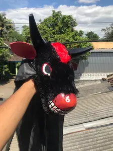 Promo Bantengan Full Bulu ( BONUS KEMUL ) / TOPENG BANTENG / TANDUK BANTENG BAHAN FULL KAYU KUAT DAN BULU TEBAL , MAINAN KESENIAN TRADISIONAL.