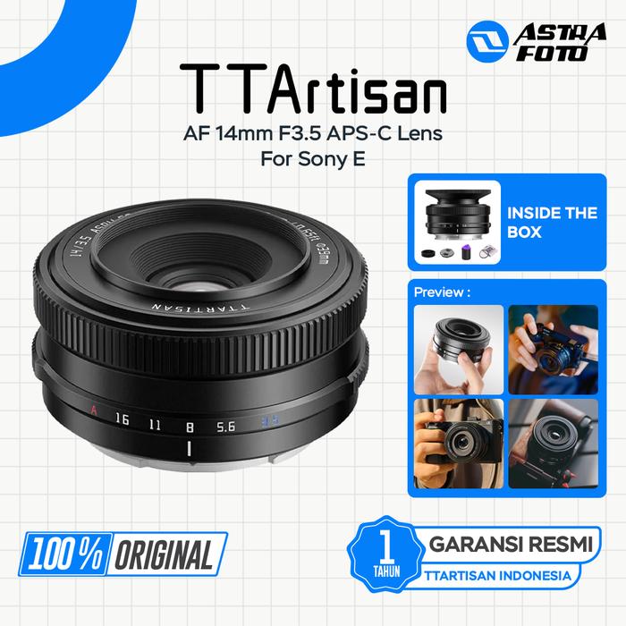 Gambar TTArtisan AF 14mm f3.5 Lens for Sony E Mount TT Artisan 14mm f/3.5 APS-C Original Resmi dari Astra Foto Kota Administrasi Jakarta Pusat Tokopedia