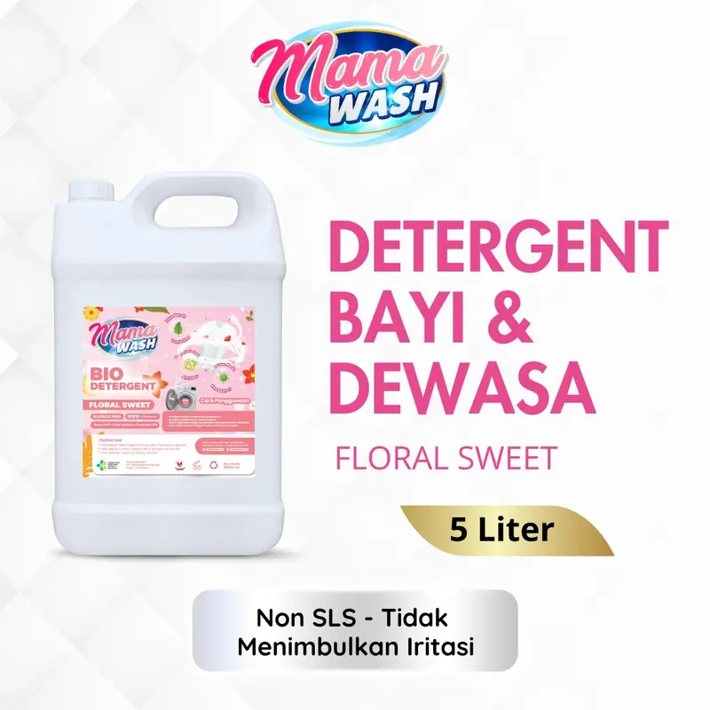 MamaWash Deterjen Cair Bayi & Dewasa 5 Liter - Detergent Laundry Liquid Sabun Cuci Baju Bayi Dewasa Eco Friendly 5000 ml 0