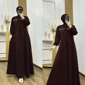 COD GAMIS CASUAL RANIA DRESS LD 100 105 110 120CM BAHAN CERUTY BABYDOLL MIX BRUKAT APLIKASI PAYET MUTIARA UKURAN M L XL XXL GAMIS WANITA ELEGAN