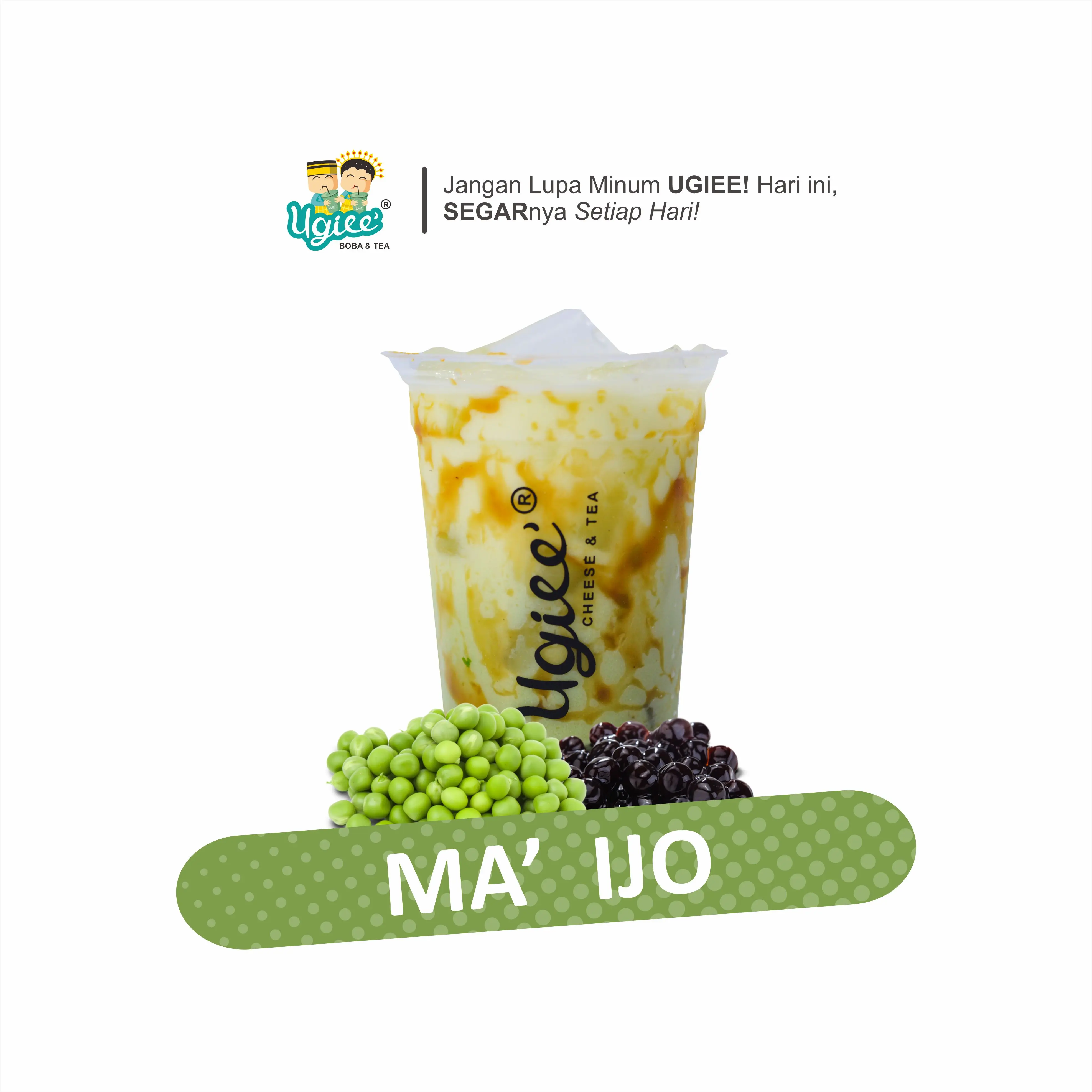 Ma' Ijo | Kacang Ijo 16oz - Isi 1 sachet Bubuk Minuman Racikan UGIEE Boba & tea