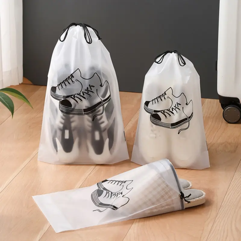 Outdoor camping and travel shoe storage bag with foldable drawstring, dustproof and waterproof shoe bag, shoe bag 【 large 】