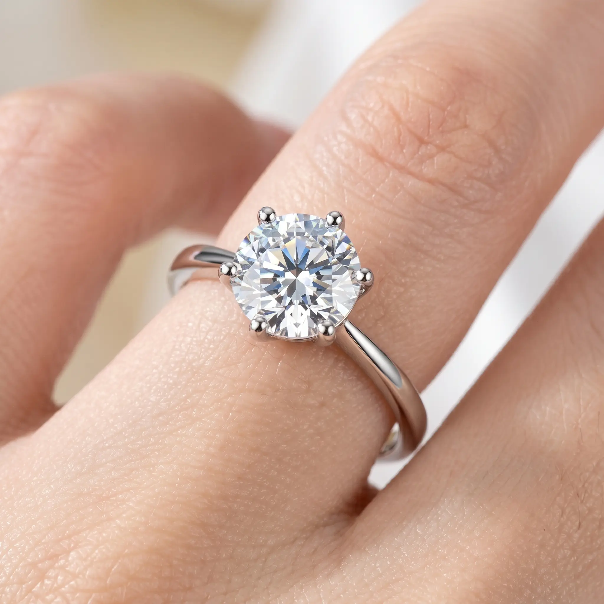 C27 - Cincin Wanita Perak Jewerly Perak Size Adjustable Platinum Plated Perhiasan Permata Moissanite Elegan Anti Luntur Anti Karat Aksesoris Wanita Perhiasan Gaya Mewah Ring Hadiah