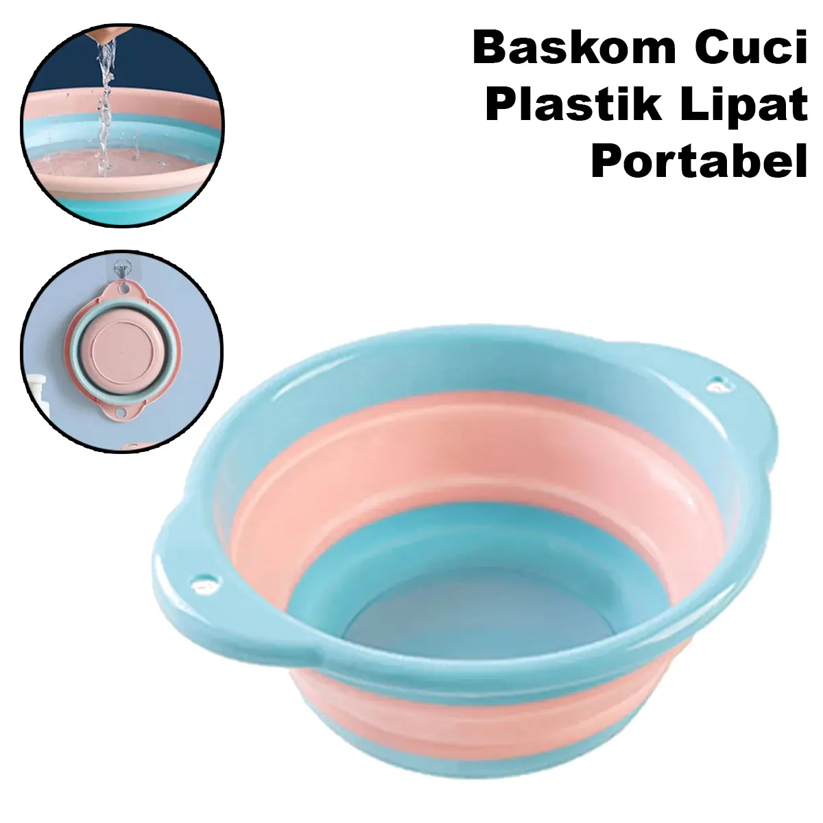 Baskom Lipat Portable Serbaguna Ember Multifungsi Silikon Baskom Fleksibel Terlaris -WD-5