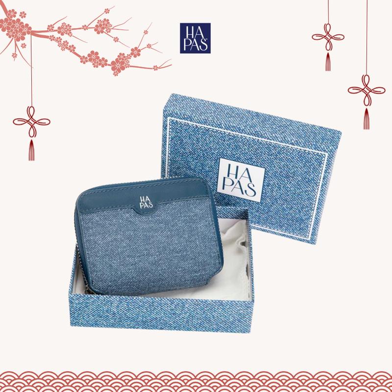  Ví Jean Ngắn Phối Da Around Zip Jean Sz 11 HAPAS - VN240539 Wallet Chữ Nhật Hình Chữ Nhật 