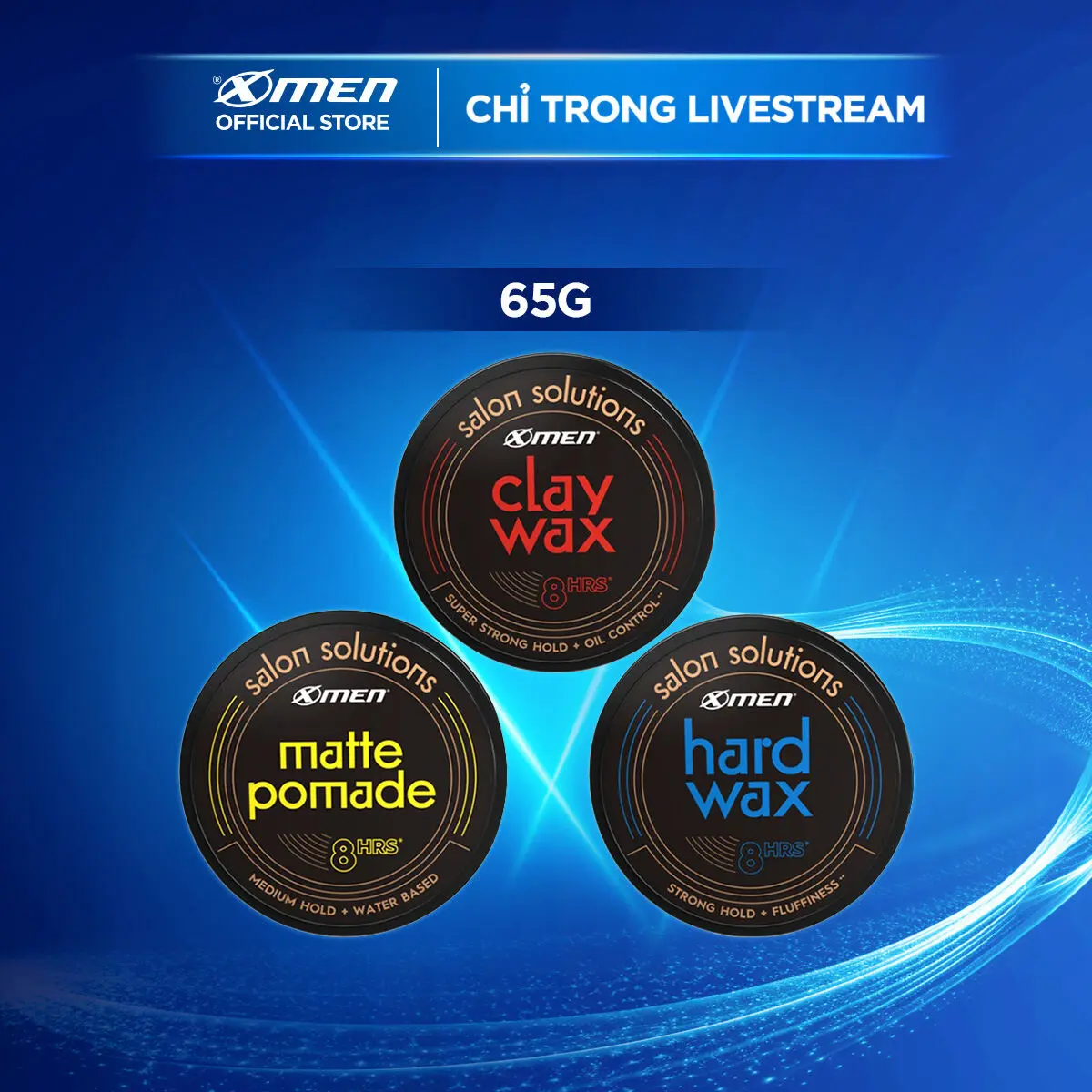 Sáp tạo kiểu tóc XMEN Salon Solution Clay Wax / Hard Wax / Matte Pomade 65G