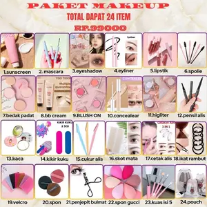 PAKET KECANTIKAN 24 ITEM  LENGKAP ASESORIS MAKEUP